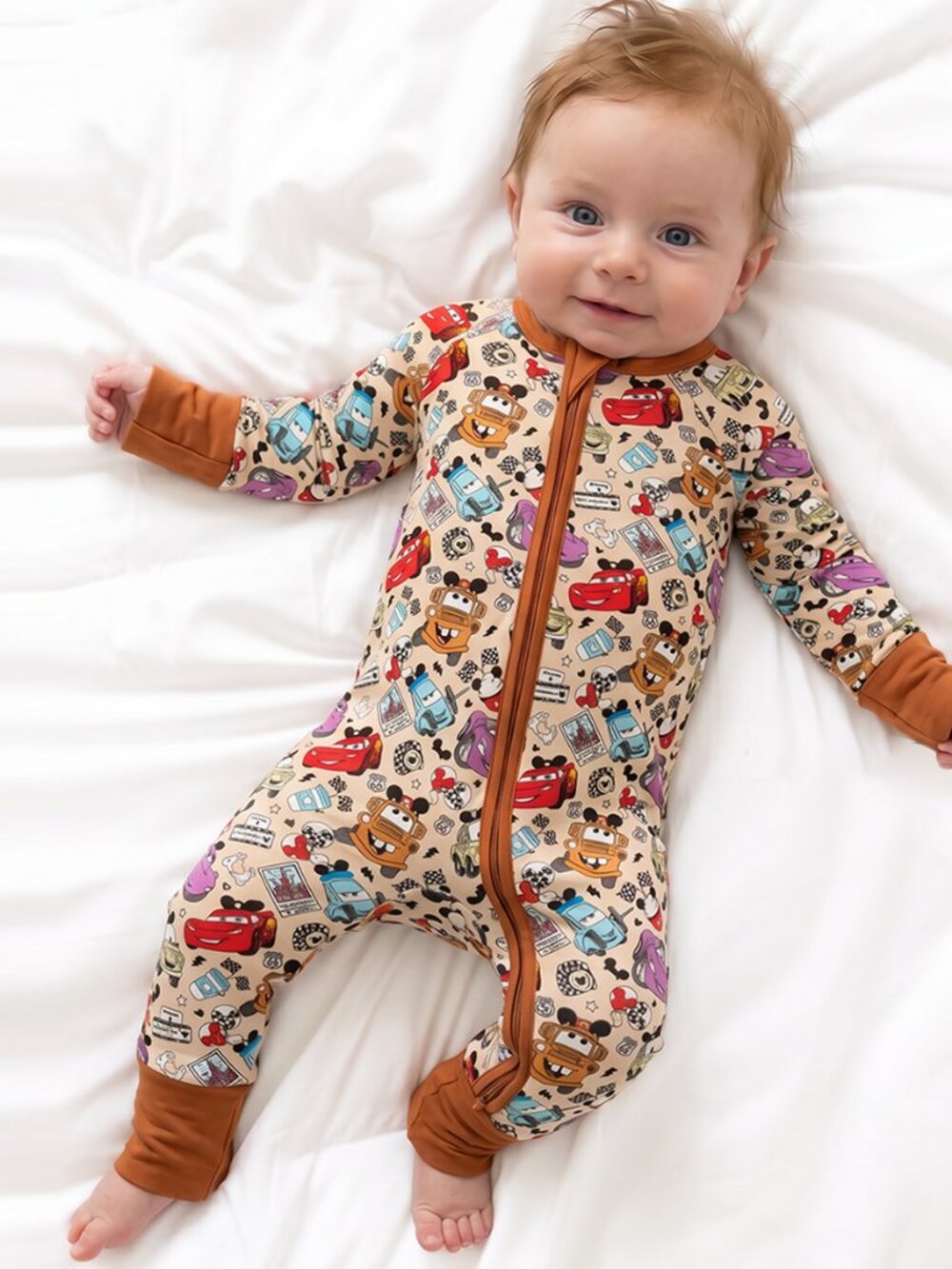 Car Club Bamboo Zipper Romper Pajamas - 3-6M